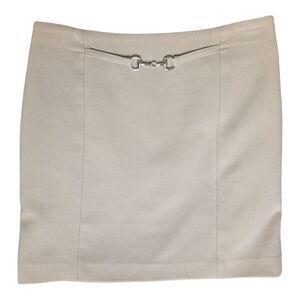 Y2K H&M Horsebit Mini Skirt Khaki Tan 25W Size 2 Office Siren 90s